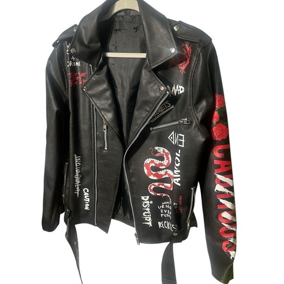 TCL Black and Red Graphic Design Jacket - Picture 2 of 15